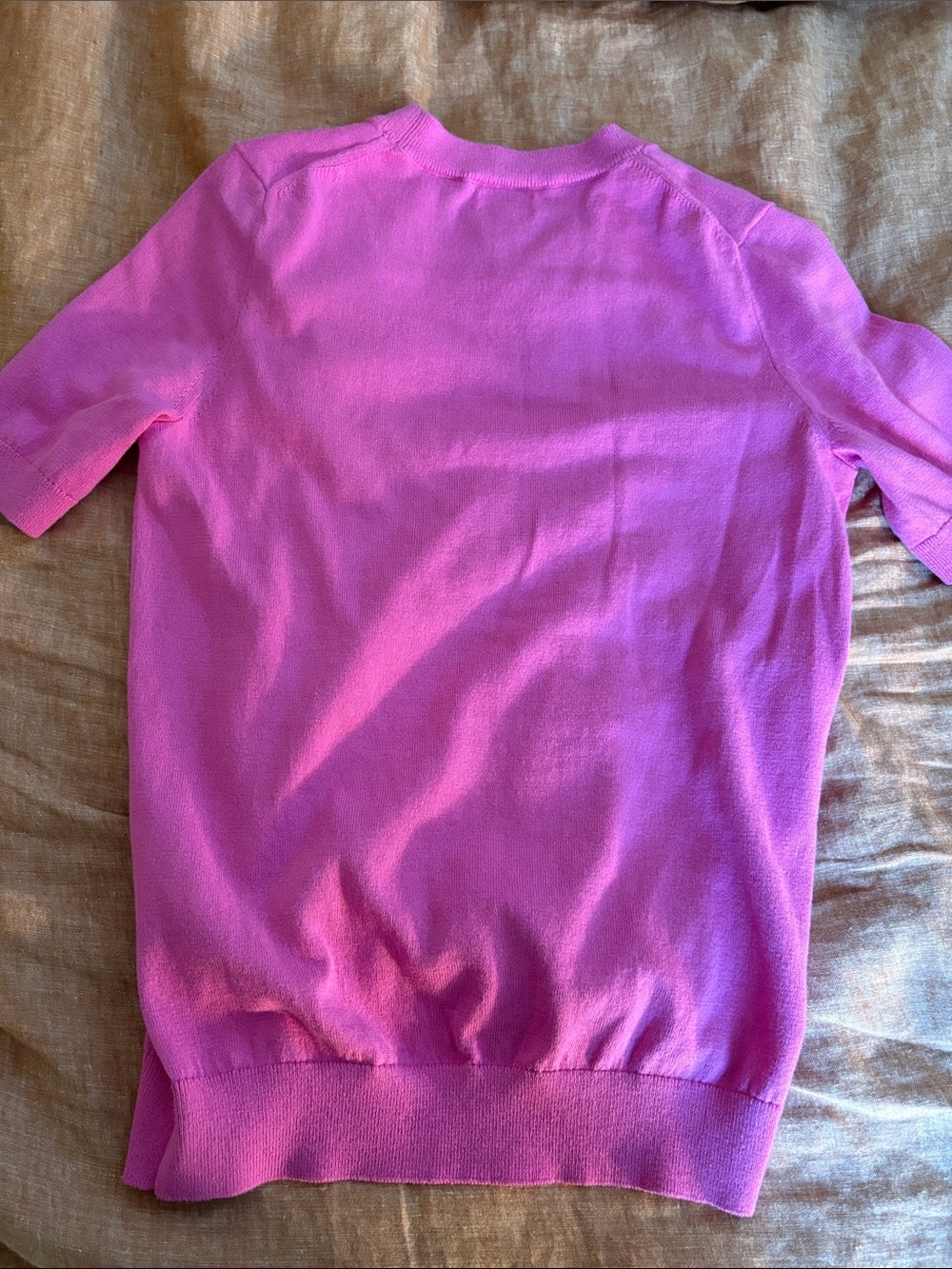 J. Crew Factory Pink Short-Sleeve Crewneck Sweater - Picture 5 of 7
